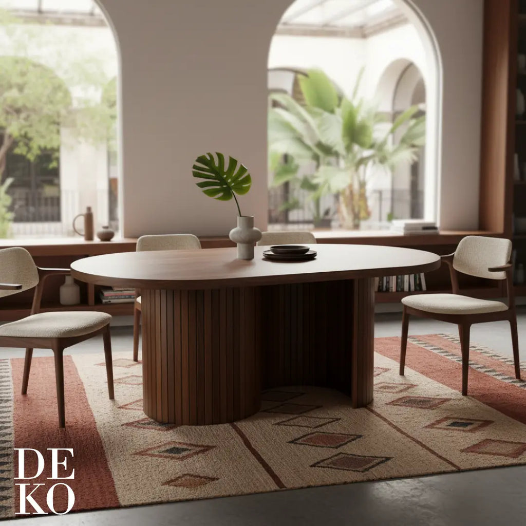 Mesa para Comedor 6 sillas de Parota, vista lateral, DEKO