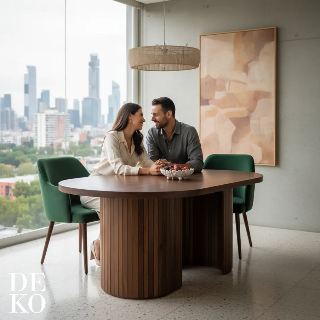 Mesa para Comedor 6 sillas de Parota, detalle de la veta madera, DEKO