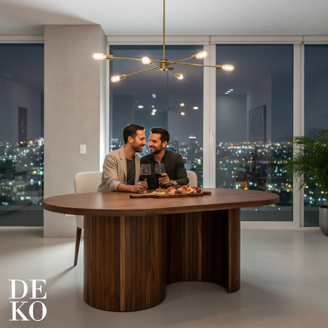 Mesa para Comedor 6 sillas de Parota, detalle de la veta de parota, DEKO