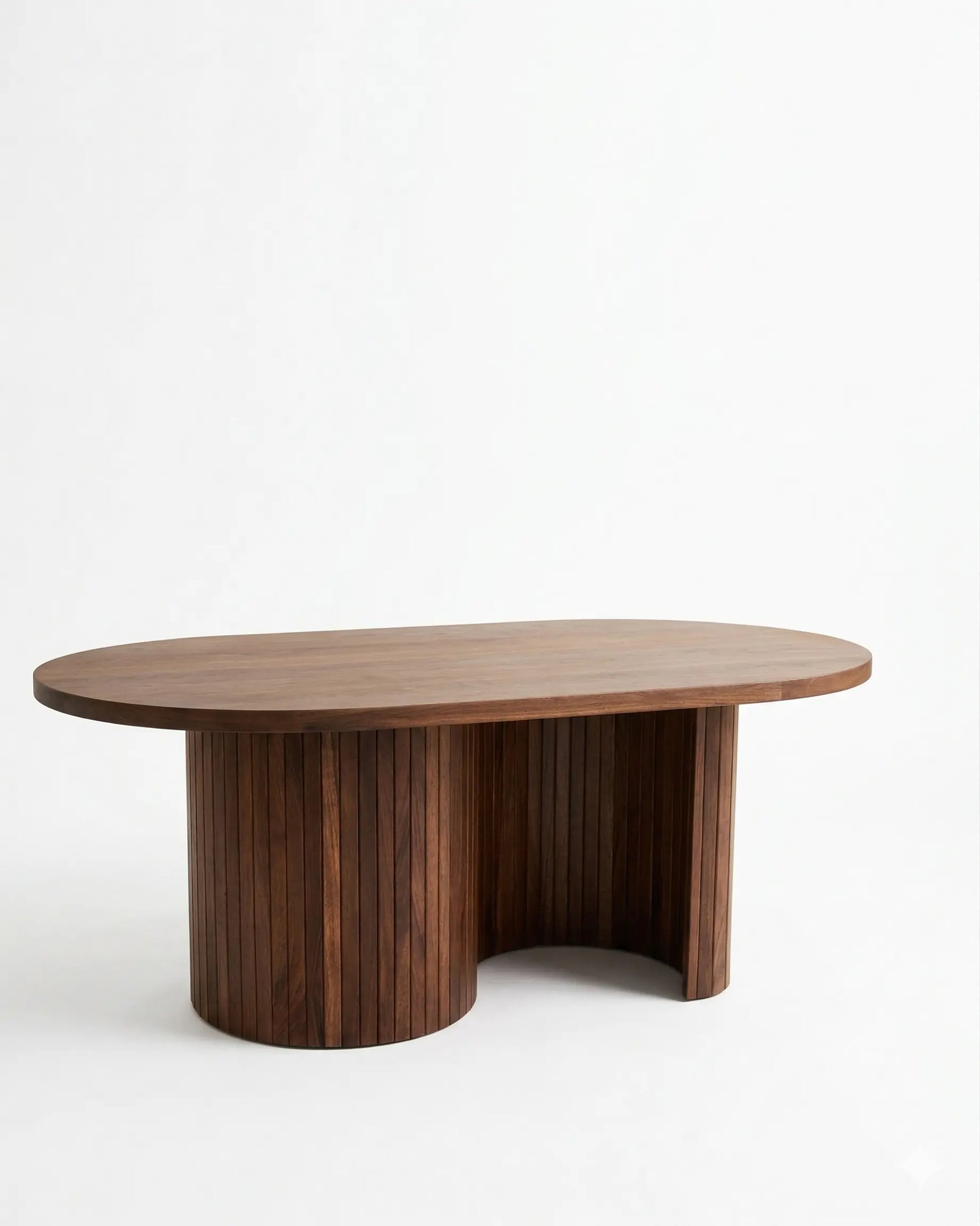 Mesa Nogal de parota maciza con base escultórica, vista frontal , DEKO

