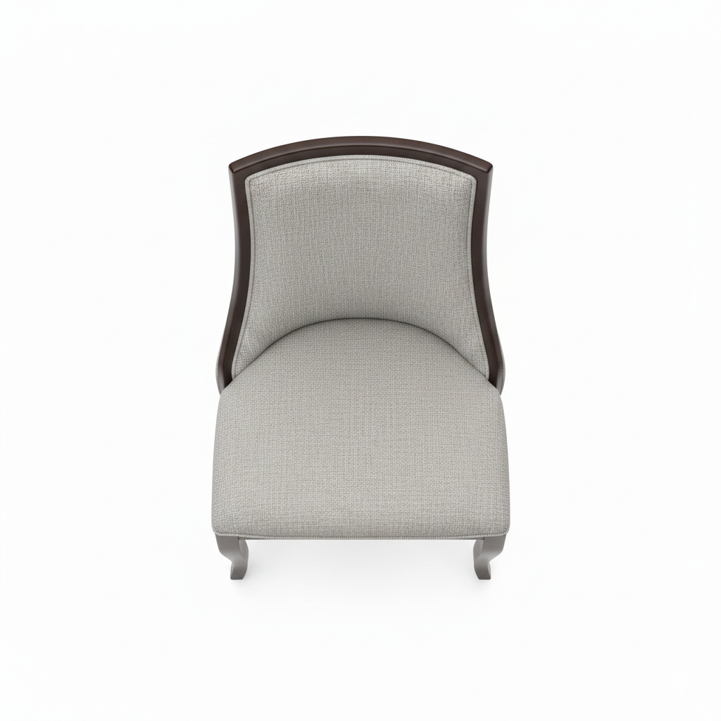 Sillas para Comedor, con tapizado en tela gris, detalle del respaldo, DEKO